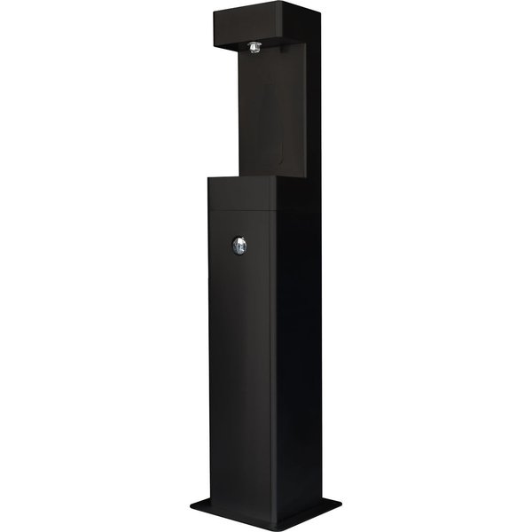 Global Industrial Outdoor Pedestal Bottle Filling Station, Black Powder Coat 761222BK